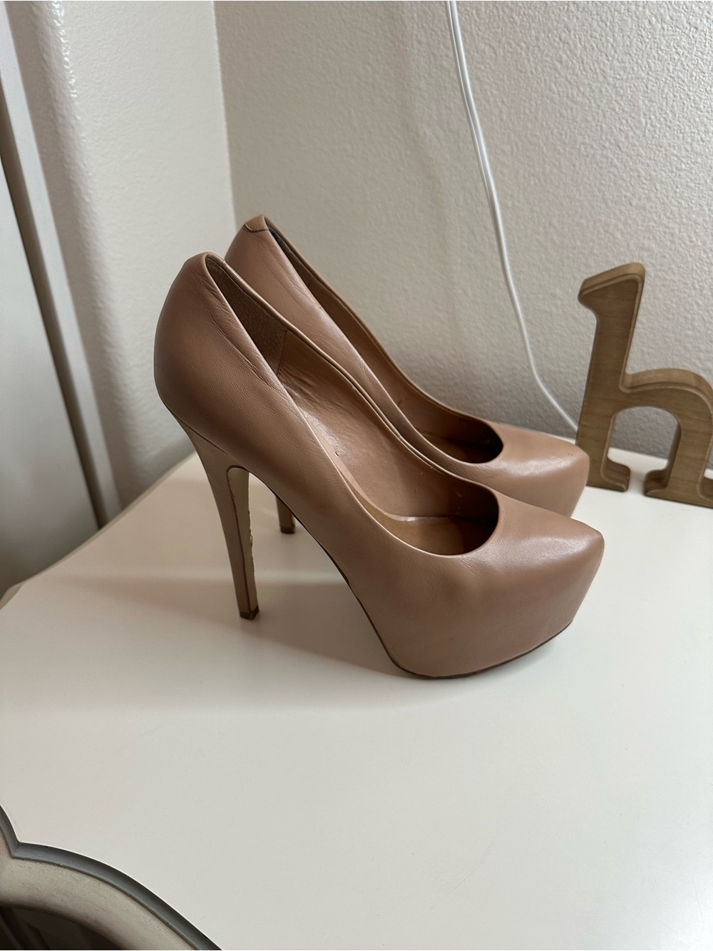 Steve Madden Taupe Platform Stiletto Pumps